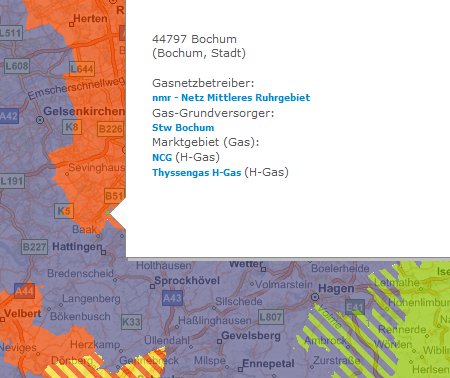 Anzeige und Kurzinfo der erkannten Adresse